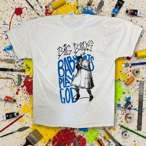 Hanes “Big Boys / Baby Gets Play God” Graphic Tee White – L